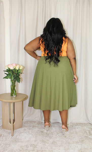Color Block Skirt Set | Olive – divno jé
