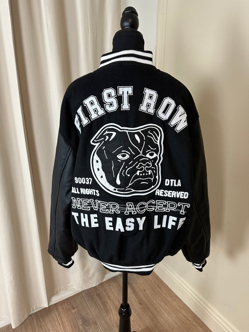 Bulldog Varsity Jacket | Black *Final Sale*