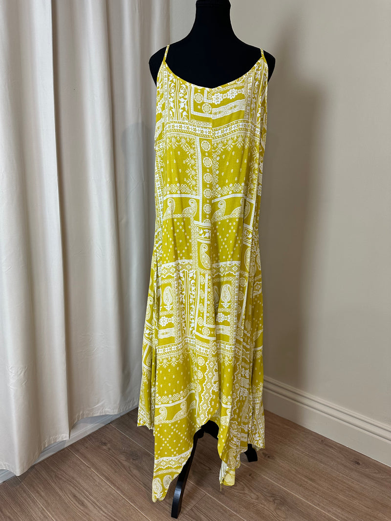 Bandana Print Sundress | Chartruese *Final Sale*