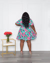Garden Party Fit & Flare Dress | Teal Rose
