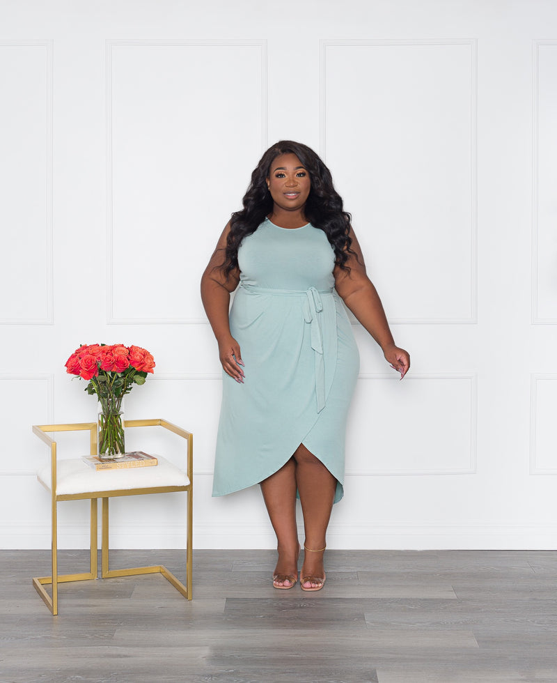 Brunch Date Midi Dress | Soft Sage