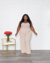 Take Me Tulum Wide Leg Pant Set | Cream