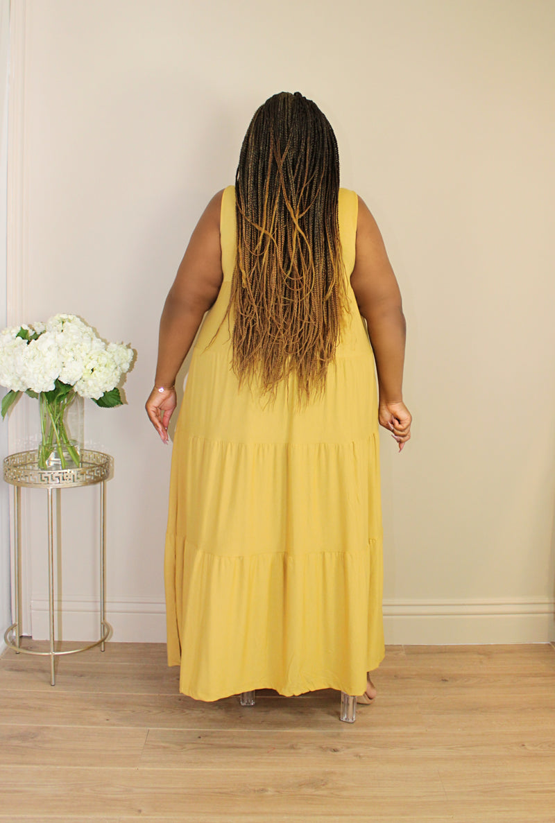 Tiered Maxi Dress | Gold