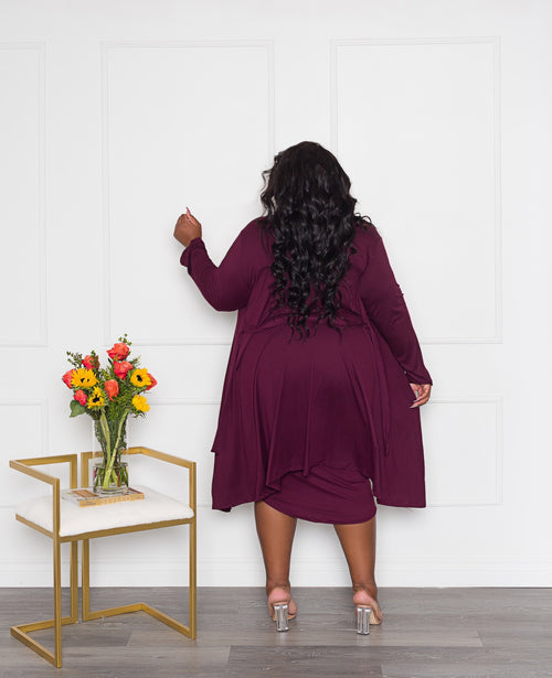 Cardi Midi Set | Bordeaux