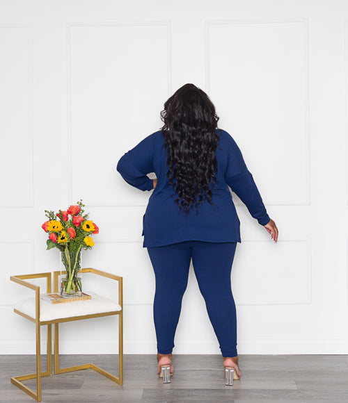 On the Go Long Sleeve Legging Set | Navy