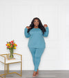 On the Go Long Sleeve Legging Set | Deep Sky