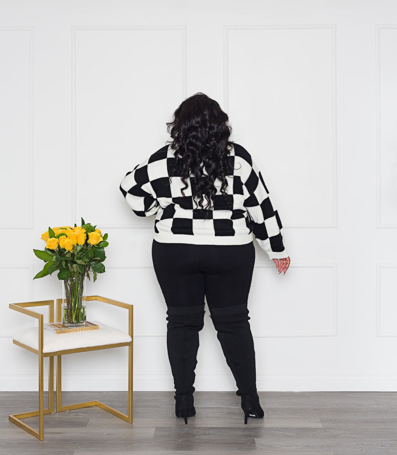 Raceway Knit Sweater | Check Mix