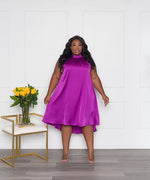 Satin Halter Dress | Amethyst