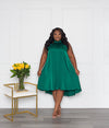 Satin Halter Dress | Emerald