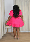 Sitting Pretty Fit & Flare Mini Dress | Pink Strawberry
