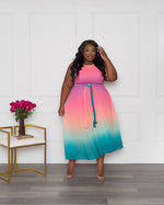 Dance With Me Chiffon Midi Dress | Ombré