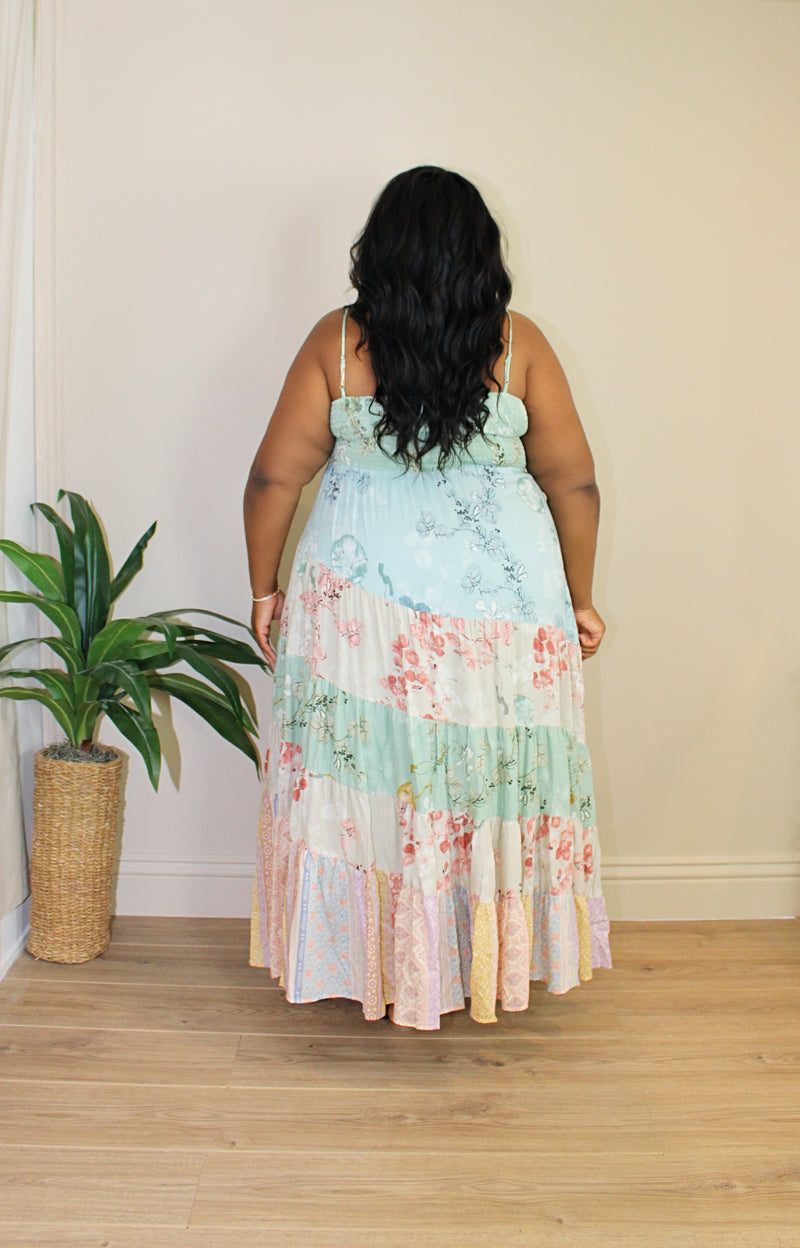 Live a Little Tiered Boho Maxi | Sage Mix