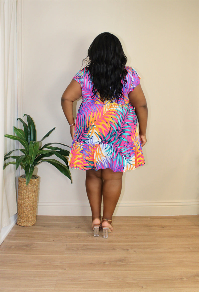 Tropical Tiered Sun Dress | Multi