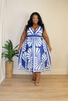 Paradise Chiffon Midi | Navy