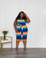 Ribbed Tie-Front Bodycon | Malibu Sunset
