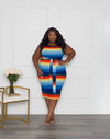 Ribbed Tie-Front Bodycon | Malibu Sunset
