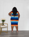 Ribbed Tie-Front Bodycon | Malibu Sunset