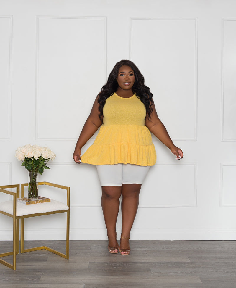 Tiered Tank Short Set | Lemon