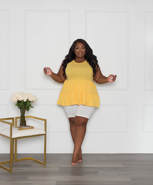 Tiered Tank Short Set | Lemon