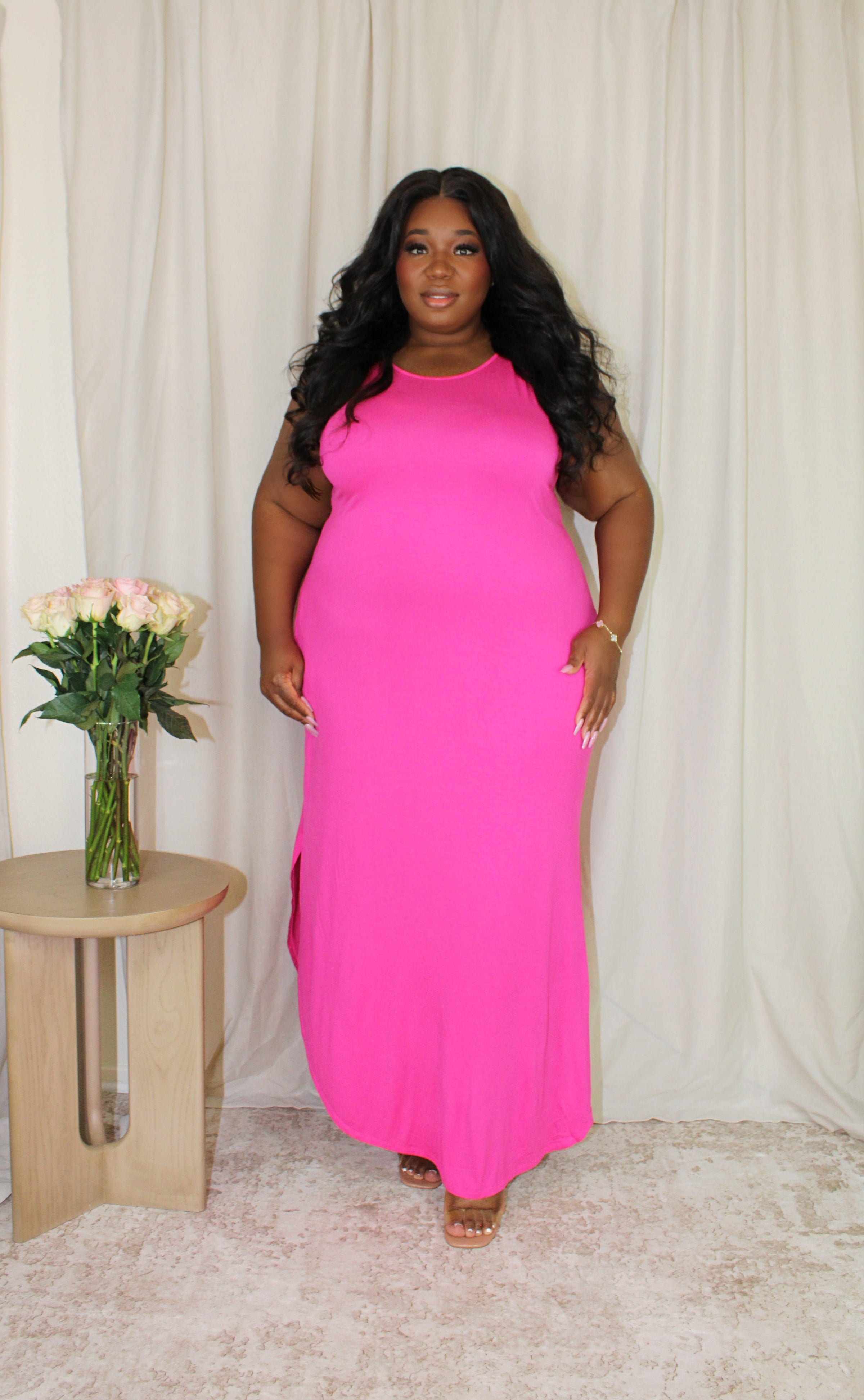 pink stretchy maxi dress Slaydiva Multicolor Graphic Plus Size Maxi Dress Wedding Guest Party Slim Fit Spaghetti Strap Back Slit Knitted Fabric Boho Vacation Summer,4XL