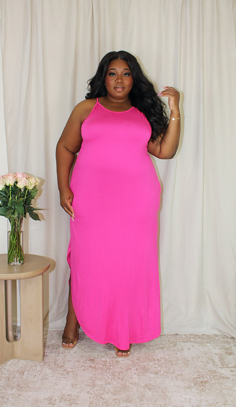 maxi pink dress for women Lavish Perfection Light Ruffled Tiered Opal Pink Long Sleeve Maxi