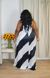 Satin Luxe Maxi Dress | Black & White