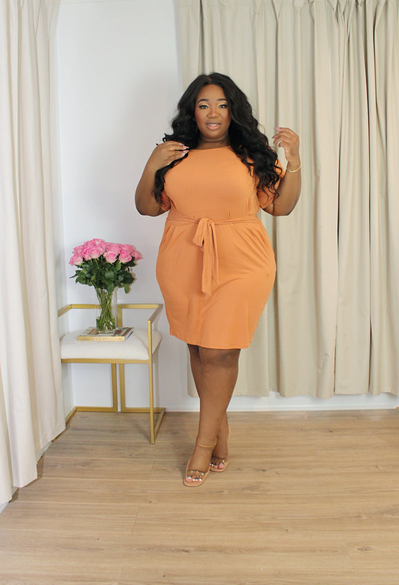 Easy Tie-Front Dress | Apricot