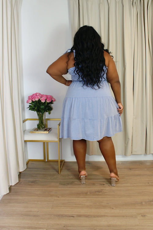 Belle Tiered Sundress | Chambray Blue
