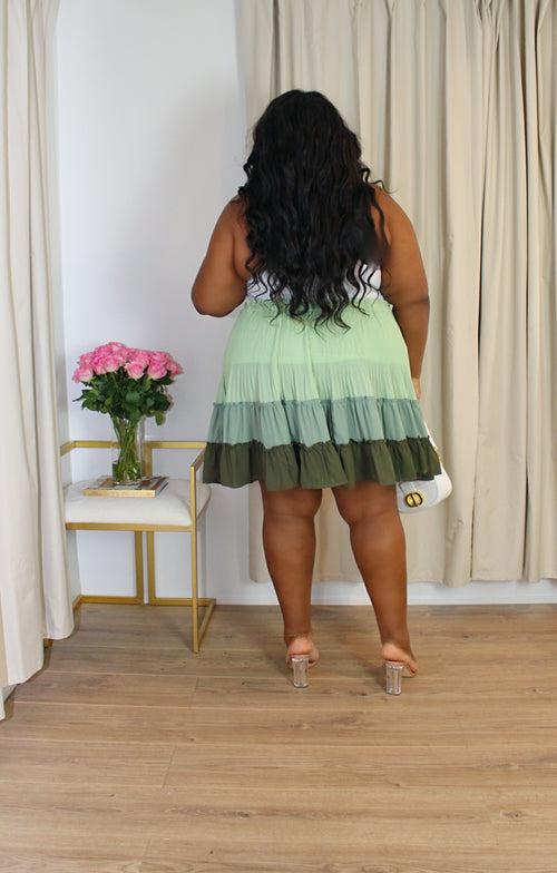 Tiered Skirt Set | Emerald Mix
