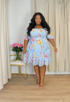 Adore Me Chiffon Tiered Sundress | Blue Floral