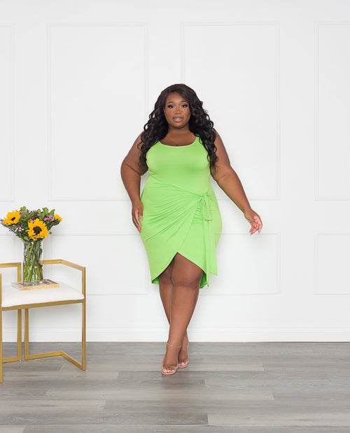 Island Vibes Tank Dress | Lime