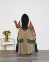 Color Block Maxi Skirt | Khaki
