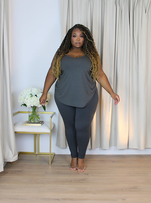 Chunky Cardi Three-Piece Set | Cream n' Gray