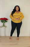 Varsity Stripe Sweater Legging Set | Gold