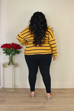 Varsity Stripe Sweater Legging Set | Gold