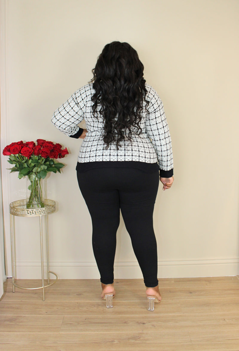 Coco Cardi Legging Set | Black & White