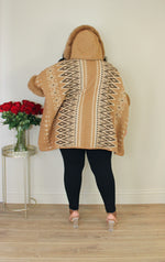 Hooded Faux Fur Poncho | Gingerbread