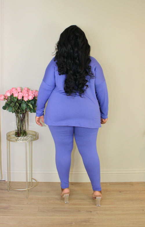 On the Go Long Sleeve Legging Set | Periwinkle