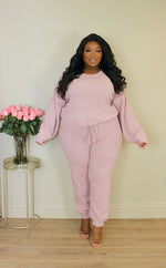 Teddy Jogger Set | Pink Pearl