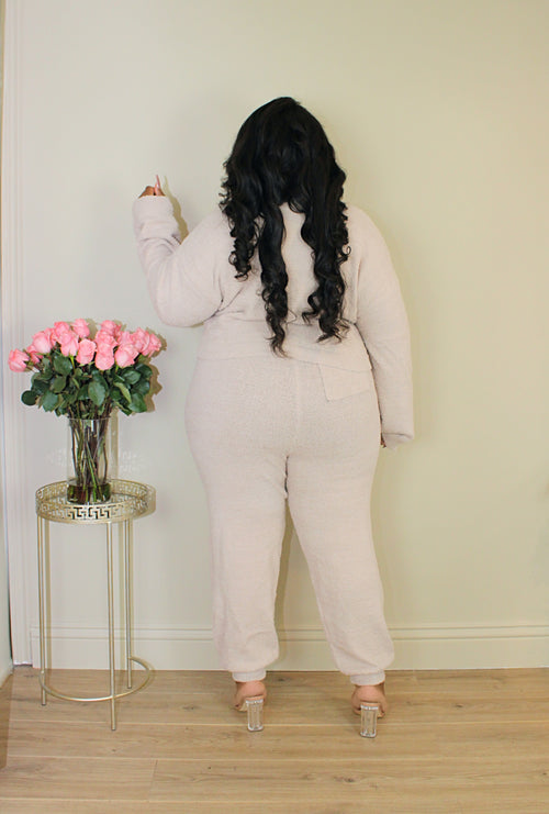 Teddy Jogger Set | Creamy Taupe