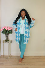 Cardi Coat Legging Set | Blue Mix