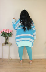 Cardi Coat Legging Set | Blue Mix