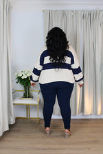 Stripe Me Out Knit Sweater Set | Navy n' Cream