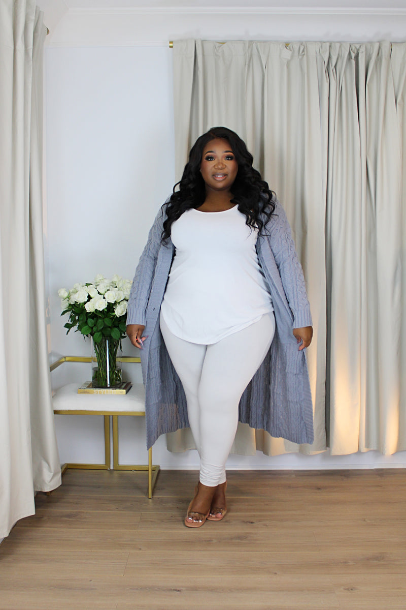 Chunky Cardi Three-Piece Set | Smoke