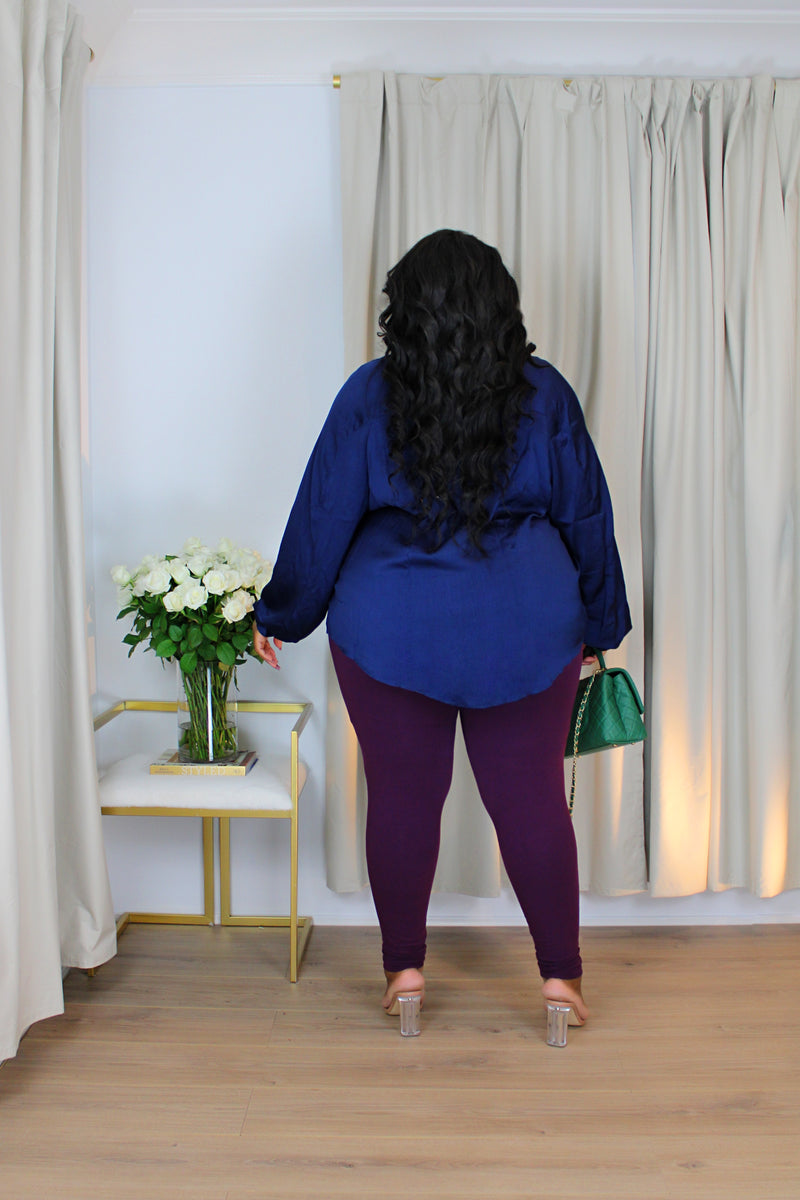 Satin Legging Set | Navy