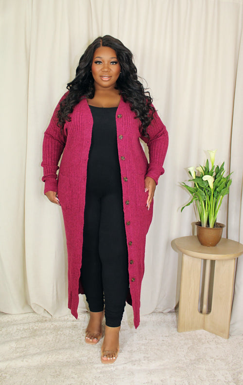 Maxi Cardi | Cranberry