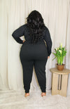 Long Sleeve Jogger Set | Black