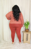Chunky Color Block Sweater Set | Terracotta