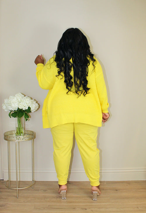 Cardi Jogger Set | Lemon