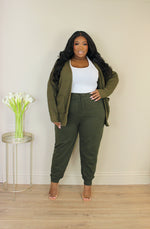 Cardi Jogger Set | Olive